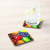 Druiven, Limoen, Sinaasappel, appelvruchten. Beste Bier Onderzetter (Rechterzijde)