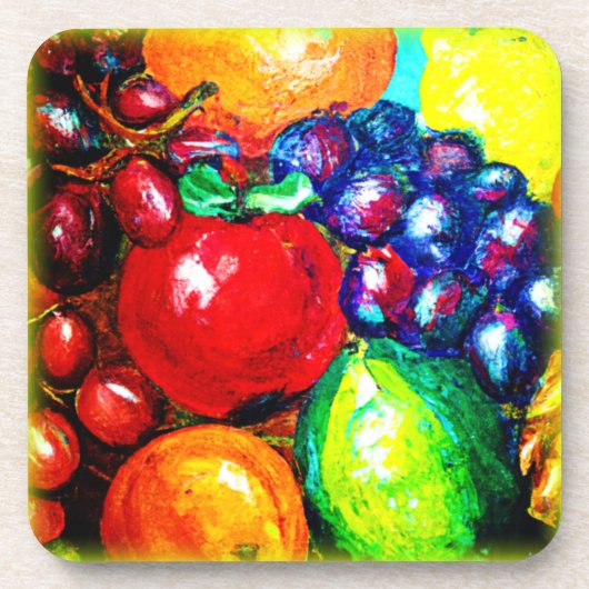 Druiven, Limoen, Sinaasappel, appelvruchten. Beste Bier Onderzetter (Voorkant)