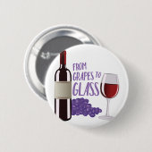 Druiven naar glas ronde button 5,7 cm (Voorkant /achterkant)