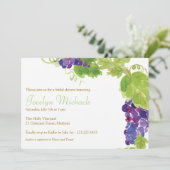 Druiven op de uitnodiging voor wijnpartijen (Staand voorkant)