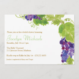 Druiven op de uitnodiging voor wijnpartijen