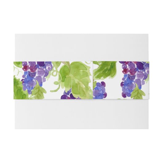Druiven op de Vine Horizontale Bruiloft Belly Band Uitnodigingen Wikkel (Achterkant Voorbeeld)