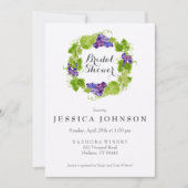 Druiven op de Wijn Bruids Douche Uitnodiging (Voorkant)