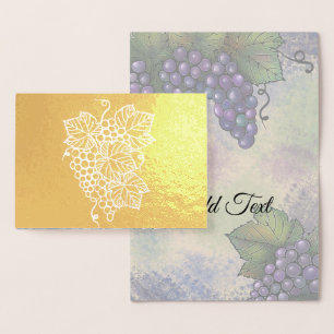 Druiven op de wijn   Schitterende vruchten Folie Kaarten