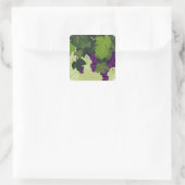 Druiven op de wijn vierkante sticker (Tas)