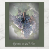 Druiven op de wijn wijn etiket (Enkel label)