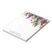 Druiven op de wijnstok van het bureau van notitieblok (Linkerzijde)