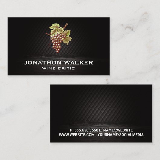 Druiven op de wijnstok visitekaartje (Voorkant / Achterkant)