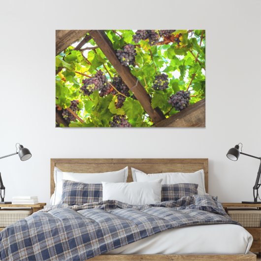Druiven op de wijnstokken canvas afdruk (Insitu (Slaapkamer))