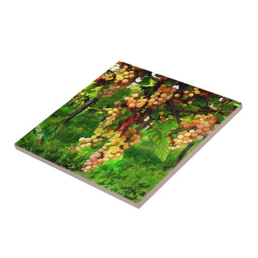 Druiven op de wijnstokken tegeltje (Zijkant)