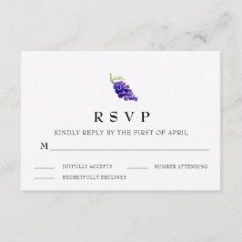 Druiven op de wijnwijn bruiloft RSVP Kaart