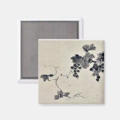 Druiven op een wijnstok Ukiyo-e. Magneet (Voorkant / Achterkant)