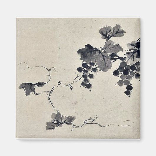 Druiven op een wijnstok Ukiyo-e. Magneet (Voorkant)