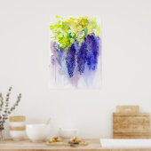 Druiven op een zonnige dag. Waterverf Poster (Keuken)