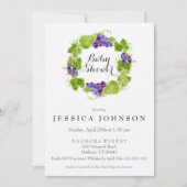 Druiven op het wijnwijn Baby shower Invitation Kaart (Voorkant)