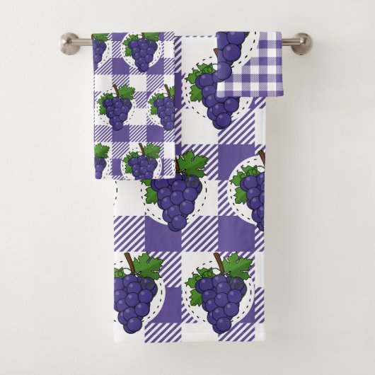 Druiven op White Violet Pset Bad Handdoek (Insitu)
