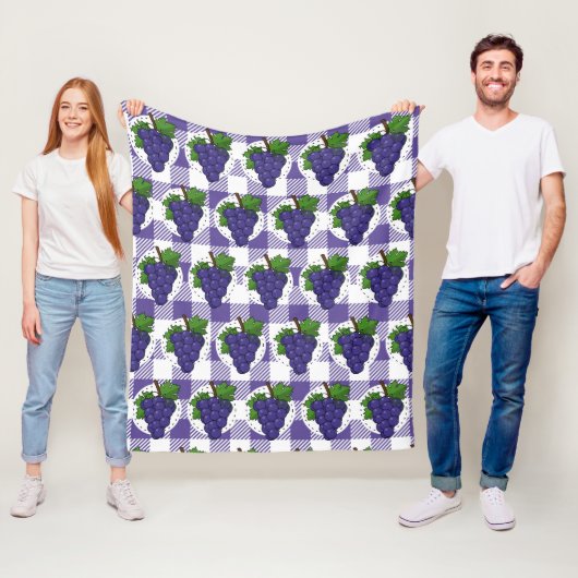 Druiven op White Violet Pset Fleece Deken (In situ)