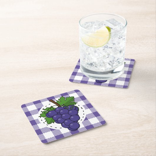 Druiven op White Violet Pset Kartonnen Onderzetters (Insitu)