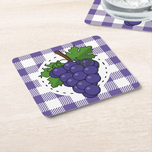 Druiven op White Violet Pset Kartonnen Onderzetters (Schuin)
