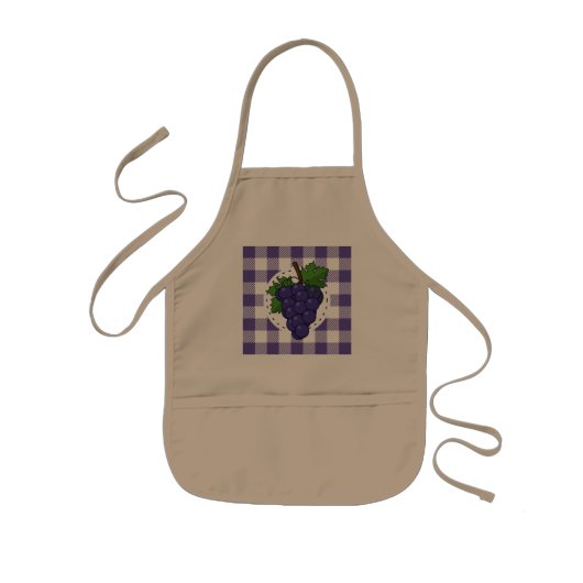 Druiven op White Violet Pset Kinder Schort (Voorkant)