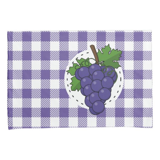 Druiven op White Violet Pset Kussensloop (Voorkant-Rechts)