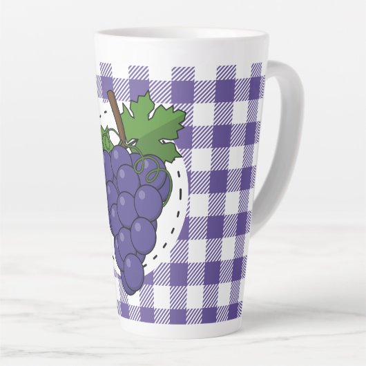 Druiven op White Violet Pset Latte Mok (Rechterhoek)