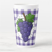 Druiven op White Violet Pset Latte Mok (Voorkant)