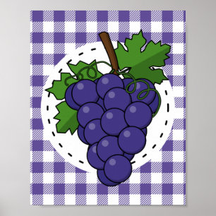 Druiven op White Violet Pset Poster