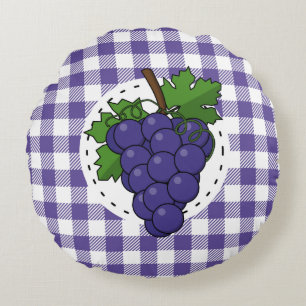 Druiven op White Violet Pset Rond Kussen