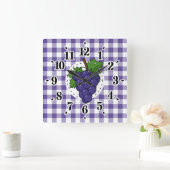 Druiven op White Violet Pset Vierkante Klok (Huis)