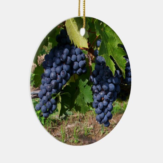 Druiven op wijnsieraden keramisch ornament (Rechts)