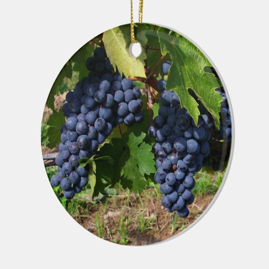 Druiven op wijnsieraden keramisch ornament (Links)