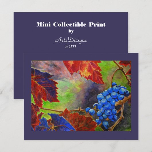 Druiven op wijnsteenmini-Prints Briefkaart (Voorkant / Achterkant)