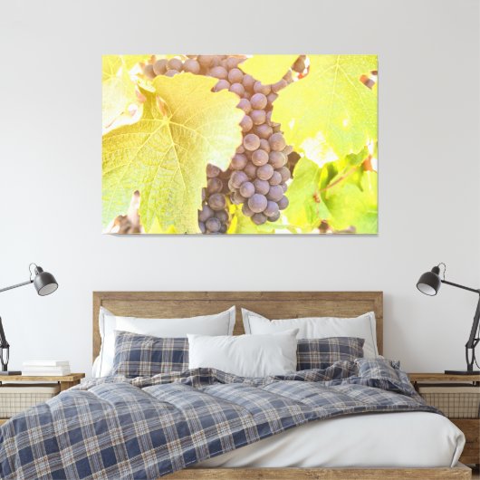 Druiven op wijnstok canvas afdruk (Insitu (Slaapkamer))