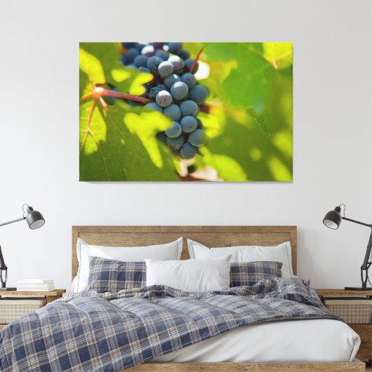 Druiven op wijnstok canvas afdruk (Insitu (Slaapkamer))