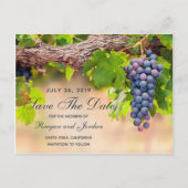 Druiven op wijnstokken De datum Kaart opslaan (Voorkant)