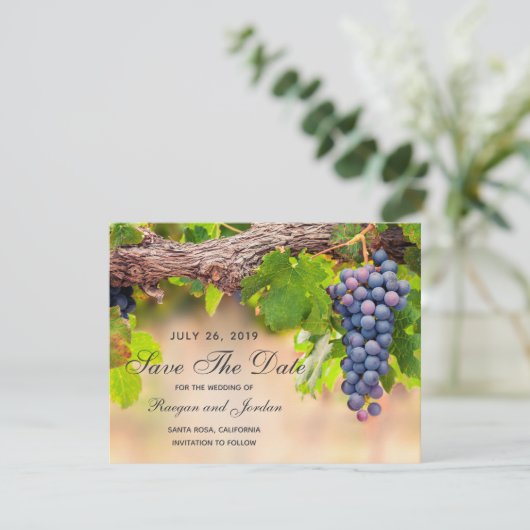 Druiven op wijnstokken De datum Kaart opslaan (Staand voorkant)