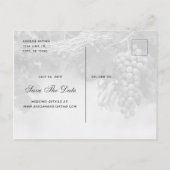 Druiven op wijnstokken Foto Sla de datum Kaart (Achterkant)