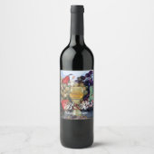 DRUIVEN, PAAREN, WITTE GLAZEN Wijnpartij Wijn Etiket (Voorkant)