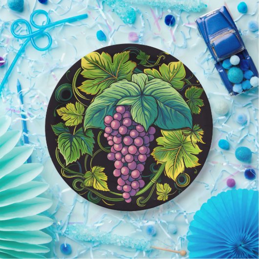 druiven papieren bordje (Feest)