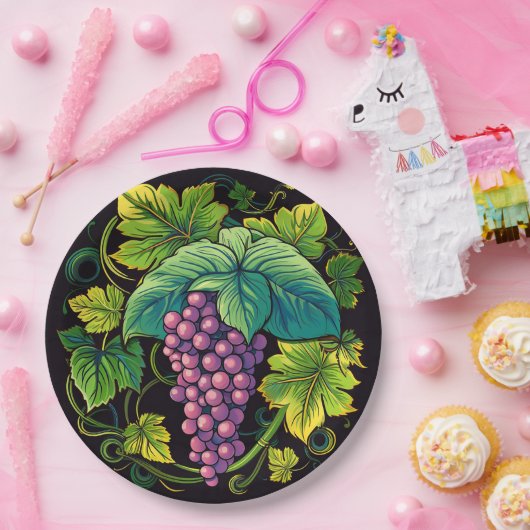 druiven papieren bordje (Feest)