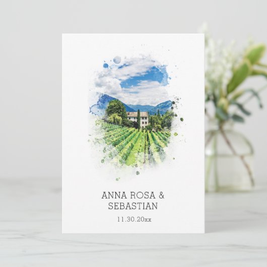 *~* Druiven QR Italië AR21 RSVP wijngaard bruiloft Kaart (Staand voorkant)