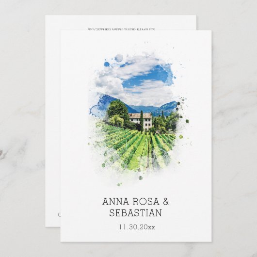 *~* Druiven QR Italië AR21 RSVP wijngaard bruiloft Kaart (Voorkant / Achterkant)