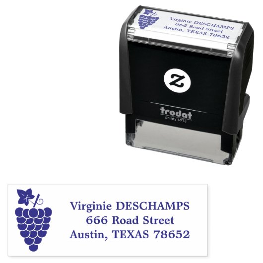 druiven retour adres zelf-inking stempel (In situ)