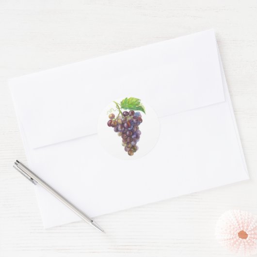 druiven ronde sticker (Envelop)