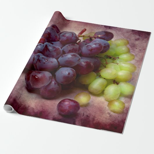 Druiven rood en groen cadeaupapier (Uitgerold)