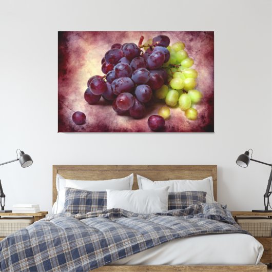 Druiven rood en groen canvas afdruk (Insitu (Slaapkamer))