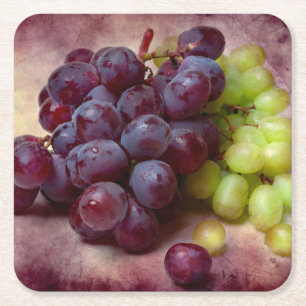Druiven rood en groen kartonnen onderzetters