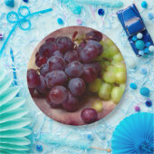 Druiven rood en groen papieren bordje (Feest)