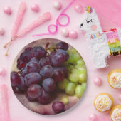 Druiven rood en groen papieren bordje (Feest)